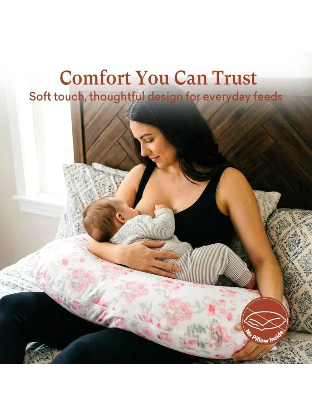 Soft Stretchy Nursing Pillow Covers - 3-Pack Washable Slipcovers for Feeding